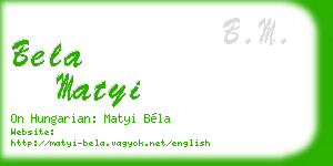 bela matyi business card